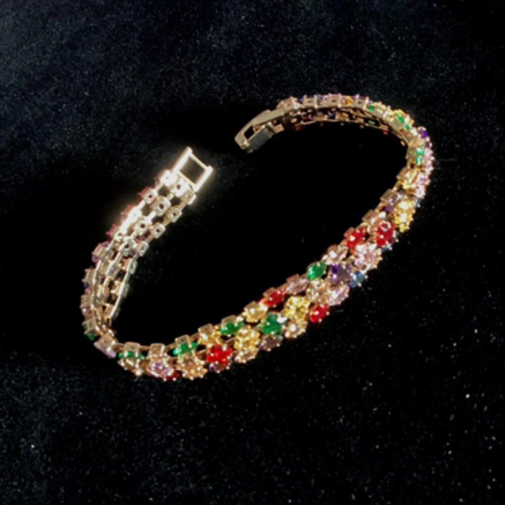 Elegant 8” Bohemian Style Geometric Stone Bracelet